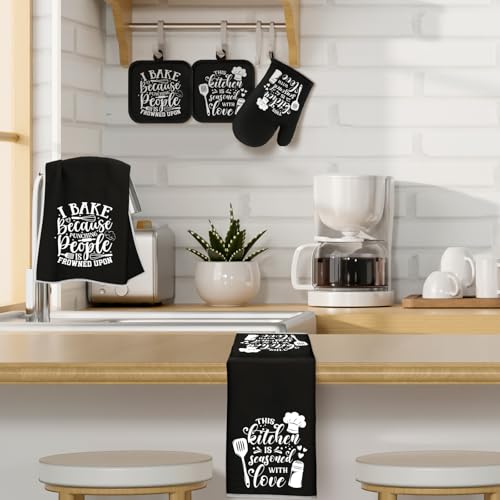 6 Pcs Kitchen Decor Accessories Set Set (Black / Baking)