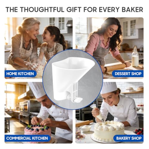 Flour Funnel for Kitchen Aid Accessories and Attachments (White)