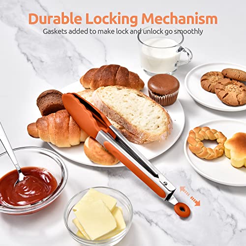 Kitchen Tong for Cooking (Orange / 9 inch)
