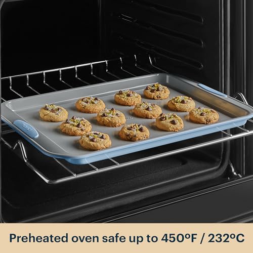 3 Piece Metal Cookie Sheet Bakeware Set (3 Piece Cookie Sheet / Cerulean)