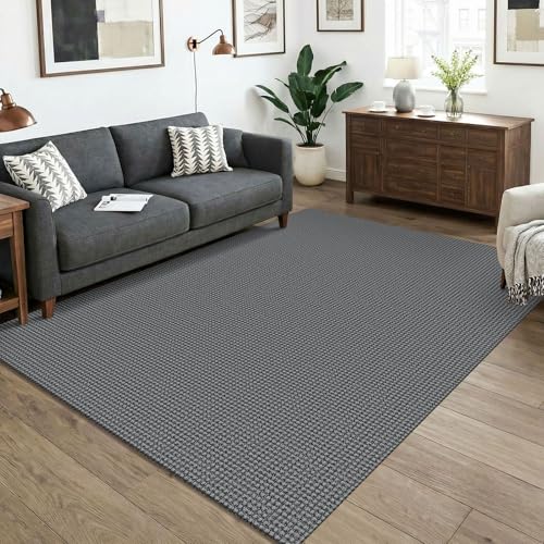 Washable 5x7 Living Room Rug (Grey/Dark Grey / 5' x 7' (Rectangular))