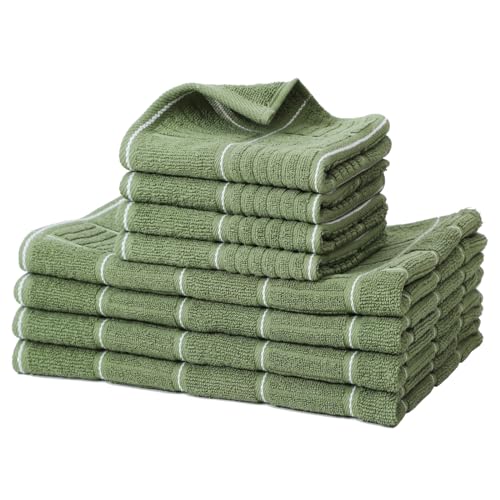 Kitchen Towels and Dishcloths Set (Green)