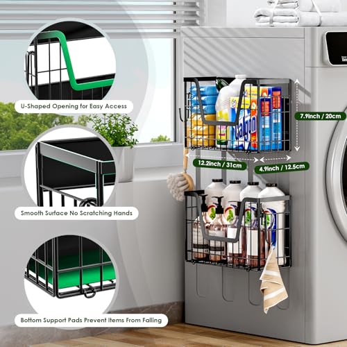 4 Pack Magnetic Fridge Shelf (Black / 4)