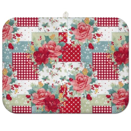 Dish Drying Mat Drainer Pads (Red / 18"x24")
