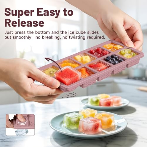 2 Pack Ice Cube Trays (10*2 square-Smoky Purple)