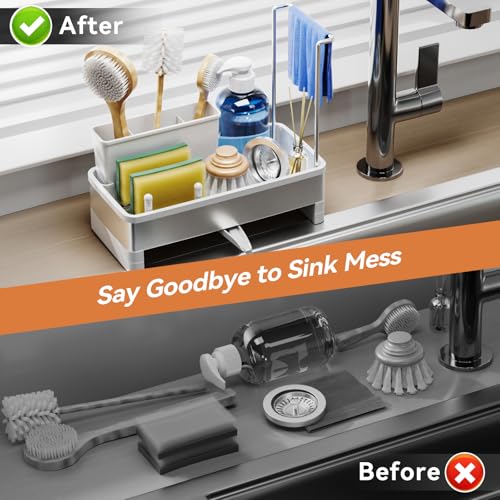 Sponge Holder for Kitchen Sink (White)