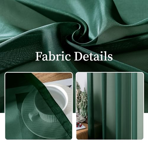 Hunter Green Sheer Curtains 54 X 90 Inches (Hunter Green / 54"W x 90"L (Pack of 2))