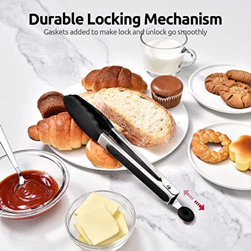 Kitchen Tong for Cooking (Black / 9 inch)