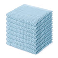100% Cotton Waffle Weave Kitchen Dish Cloths 8 (Sky Blue / 12 X 12 - 8 Pack)