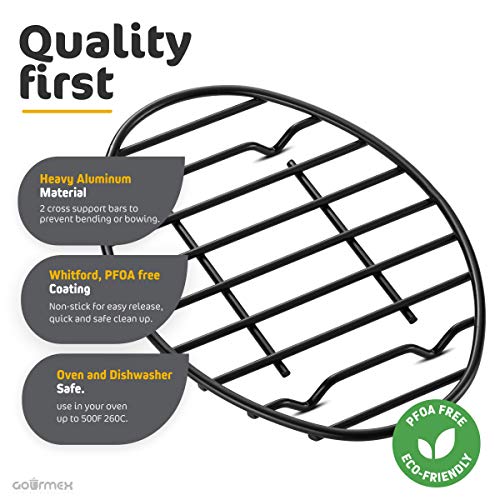 Black Oval Oven Roasting Rack with Integrated Feet (6x9")