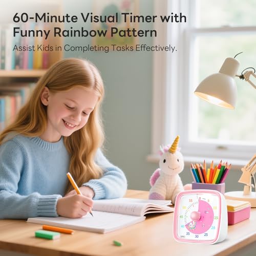 Visual Timer with Night Light (Pink-unicorn)