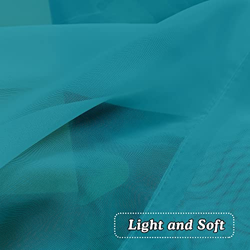 2 Panels Turquoise Semi Sheer Valance (Turquoise / 42"W x 14"L (Pack of 2))