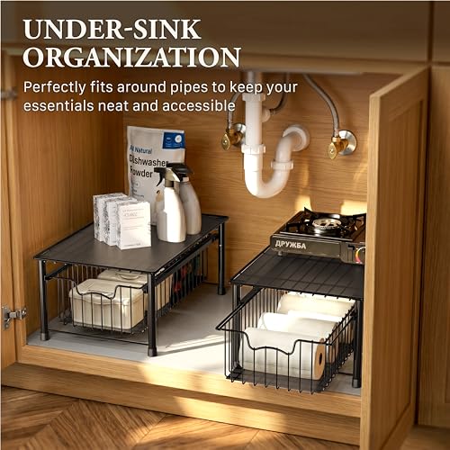 Stackable Basket Drawer (1-tier / Black)