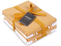 Cotton Kitchen Towels (Yellow / 2 Stripe + 2 Waffle Towels)