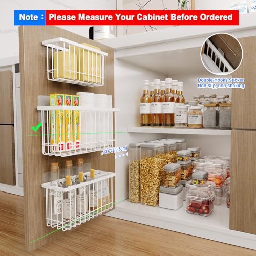 3 Pack Adhesive Cabinet Door Organizer (White / 3 Pack)