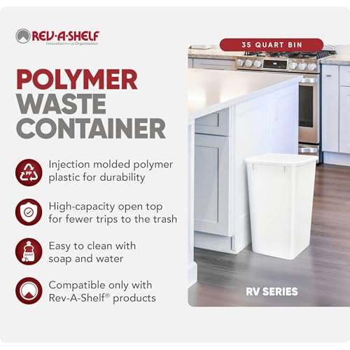 Double Pullout Garbage Trash Cans for Kitchen Cabinets (1 Pack / White)