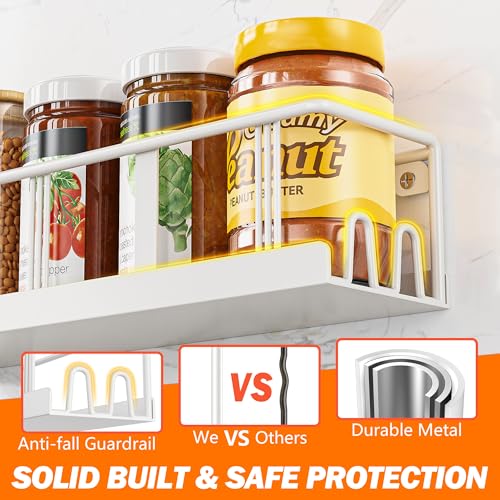 Spice Rack Wall Mounted 3 Pack (White / 3 Pack)