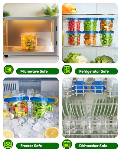 8 Pack 24 OZ Freezer Storage Containers (8pcs)