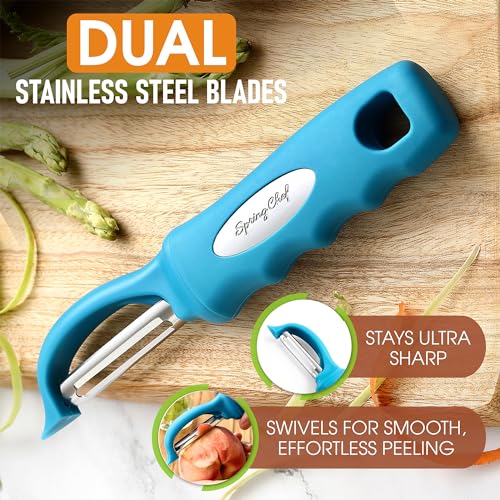 Swivel Vegetable Peeler for Kitchen w (Teal)