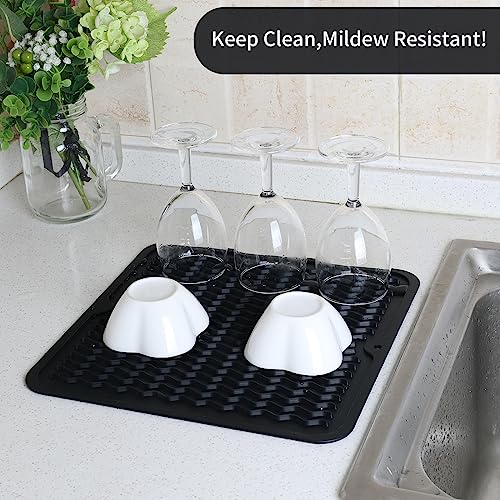 4-in-1 Silicone Mat: Air Fryer & Coffee, 12"x12", 2-Pack, Black (Black / 12" x 12")