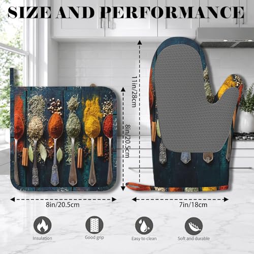 Various Herbs and Spices Oven Mitts and Pot Holders Sets Non (Various Herbs and Spices)