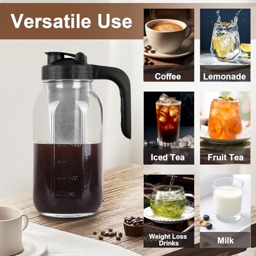 Cold Brew Coffee Maker Pitcher (64 Ounces / Black)
