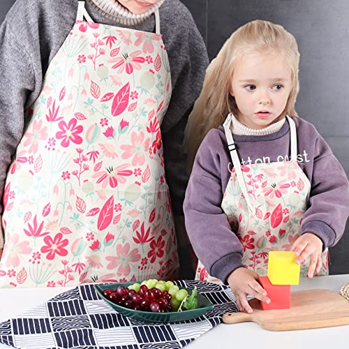 Matching Aprons for Kids & Adults (Pink Flowers)