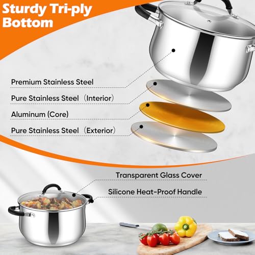 8 Quart Stainless Steel Stock Pot (8 Quarts)