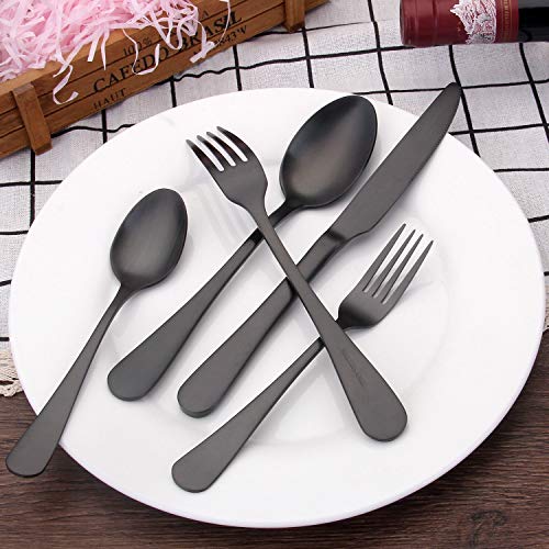 Matte Black Silverware Set (Matte Black / 20-Piece)