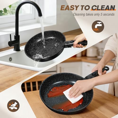pots and Pans Set (BLACK-9PCS)