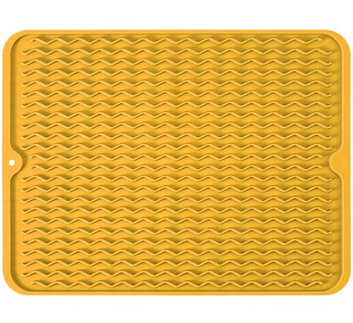 Silicone Dish Drying Mat (Yellow / 14" x 11")