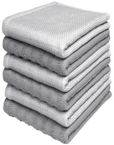 Bumble Premium Dish Cloths 13"x13" (Grey / Dish Cloths - Mixed Styles (6 Pack))