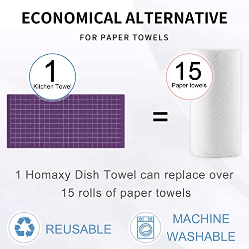 100% Cotton Terry Kitchen Towels (Purple / 13 X 28 - 4 Pack)