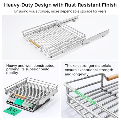 Pull out Cabinet Organizer (Chrome / 21"W x 21"D)