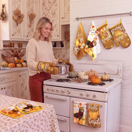 13 Pcs Fall Cat Kitchen Decor Set (Cat)