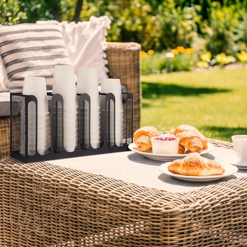 Cup Lid Holder (4 Compartments / Metal / 16.1 x 4.1 x 8 Inch)
