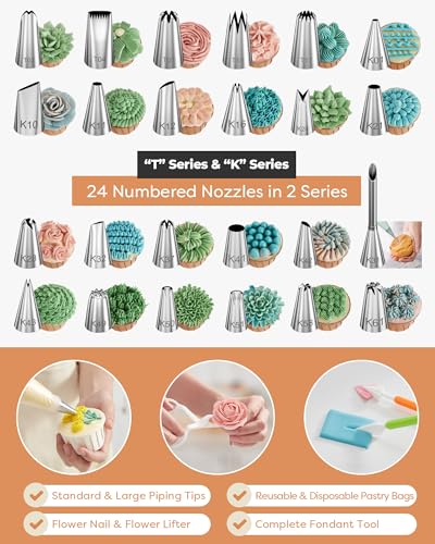 700 Cake Decorating Kit Baking Supplies Tools for Beginners & Pros