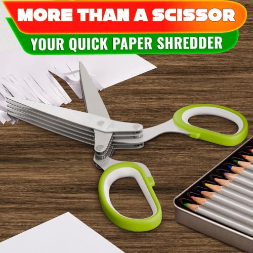 Herb Scissors with 5 Blades and Cover (Lime Green)