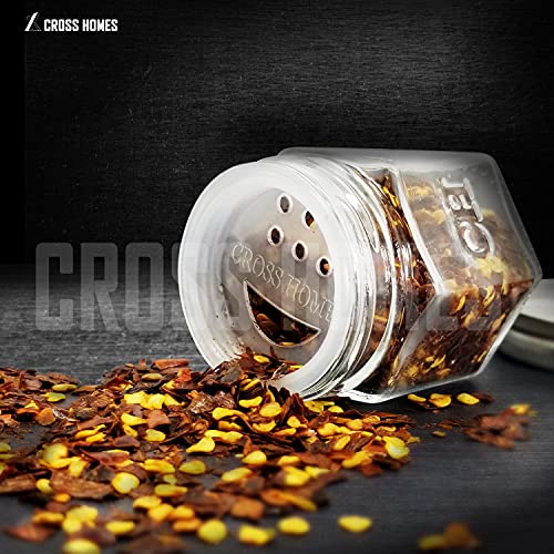 15 Pack Magnetic Spice Jars for Refrigerator Hexagon Glass Spice Jars with Magnetic Lids (15 Set - 2 oz Jars)