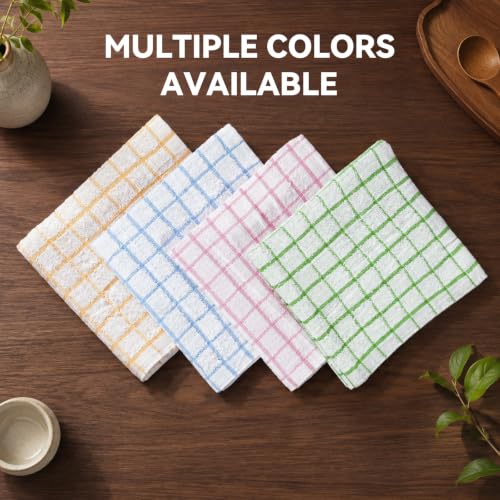8 Pack Checkered Dish Cloths (Mix Color / 12"x12" - 8 pcs)