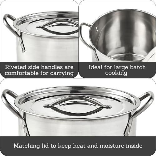 Stainless Steel Stock Pot with Lid (20.6 Quarts)