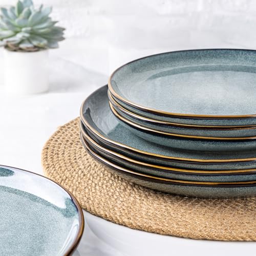 Ceramic Plates Set of 6 (Blue Sea / 8.5 Inch)