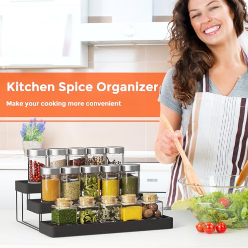 Expandable Spice Rack Organizer (Black / 1 Pack)