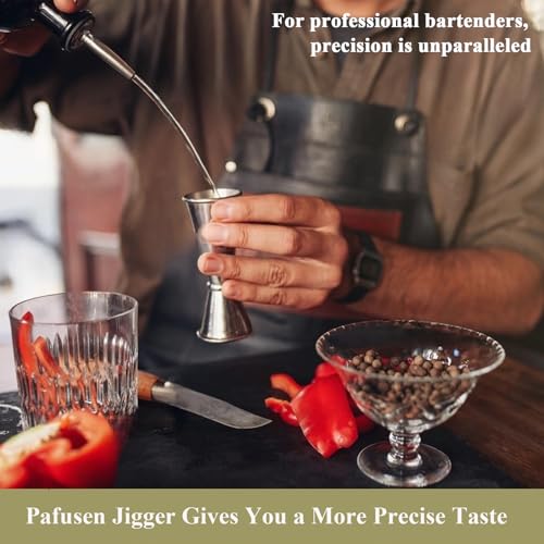 Jigger for Bartending with 2 Pourers (1 Jigger+ 2 Pourers with Caps / Silver)