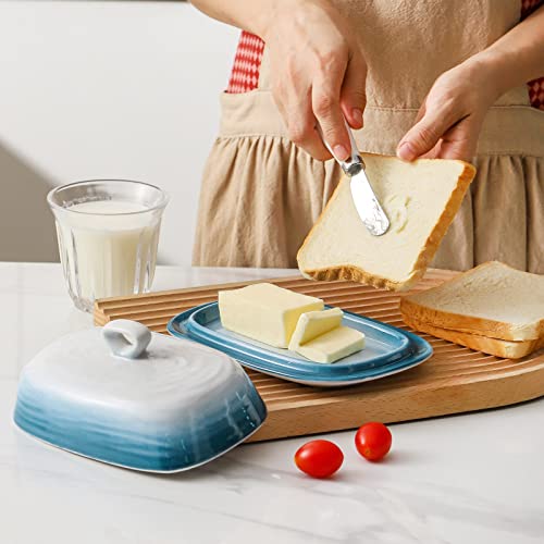 Butter Dish with Lid for Countertop (Sky Blue)