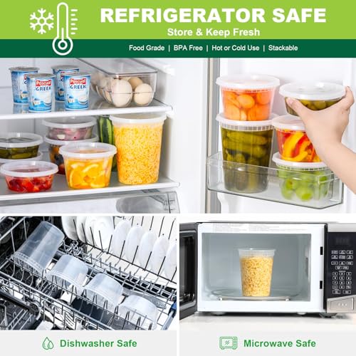 48 Sets Plastic Deli Containers With Lids