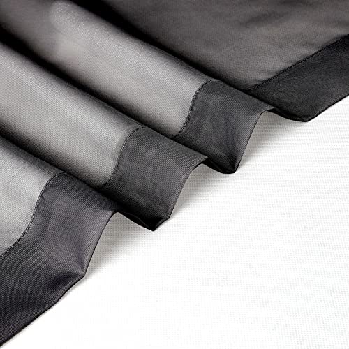 2 Pieces Black Sheer Curtains 96" Inch Long for Living Room (Black / 42"W x 96"L (Pack of 2))