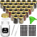 30 Pack 4oz Glass Mason Spice Jars (clear)