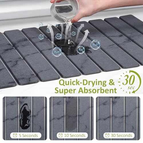 Large Stone Dish Drying Mat for Kitchen Counter (Marble / 24" x 16")