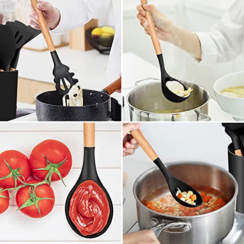 Kitchen Utensils Set of 12 (12 Pieces / Black)